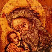 Икона под старину "Святой Симеон Богоприимец" — необычный подарок — фотография 5