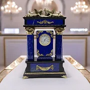 Ручная работа: Каминные часы «Ангелы» из лазурита и долерита — фотография 1