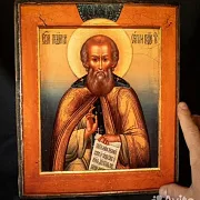 Подарочная икона "Святой Сергий Радонежский". Ручная работа — фотография 1