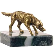 Фигурка «Собака» из бронзы на змеевике — необычный подарок — фотография 2