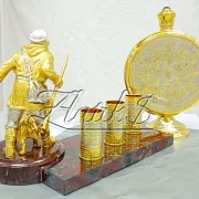 Набор с флягой и тремя стопками из Златоуста на яшме — необычный подарок — фотография 3