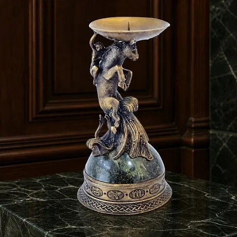 Подсвечник «Телец» из бронзы и змеевика — необычный подарок