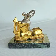 Фигурка из бронзы «Крыса в домике» — оригинальный подарок — фотография 2