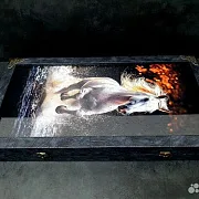 На память: Нарды под стеклом «Лошади» — фотография 3