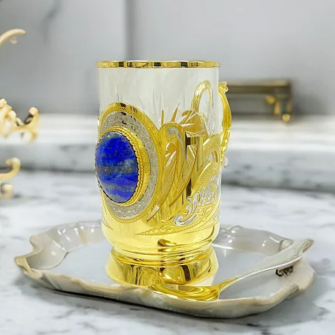 Ручная работа: Златоустовский подстаканник «Лазурит»