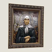 Подарочная икона резная из дерева Святая Ксения Петербургская — фотография 2