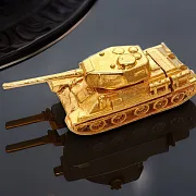 Бронзовая флешка «Танк» с позолотой — необычный подарок — фотография 1