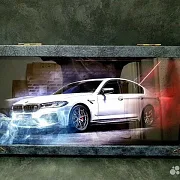 Нарды под стеклом «BMW против Mercedes» — оригинальный подарок — фотография 3